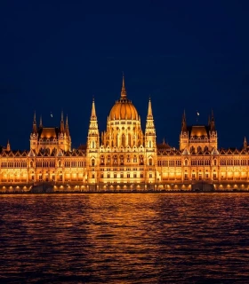 Admire the architecture of the Hungarian Parliament.
