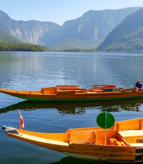 Prendre un bateau sur le lac Hallstatte