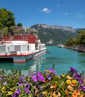 Partir en balade en bateau sur le lac d'Annecy.