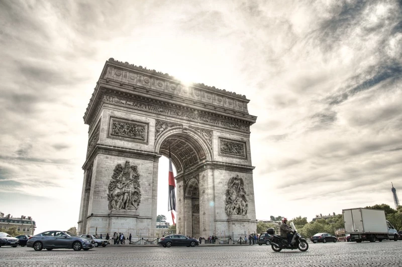 The Arc de Triomphe and the Champs-Élysées