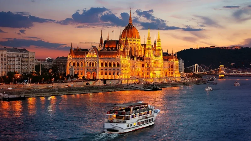 Take a cruise on the Danube to see the illuminated monuments, Budapest, Hungary