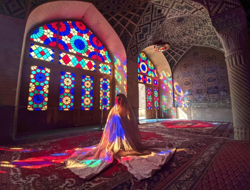 Mosquée Nasir al-Mulk (Mosquée rose), Shiraz, Iran
