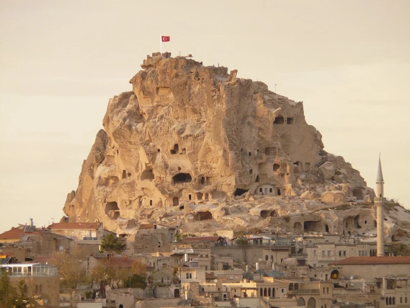 Visite de la forteresse d'Uchisar, Cappadoce, Turquie