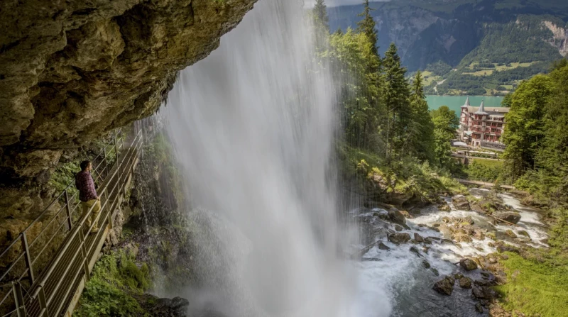 Visit to the Giessbach waterfalls, Interlaken, Switzerland