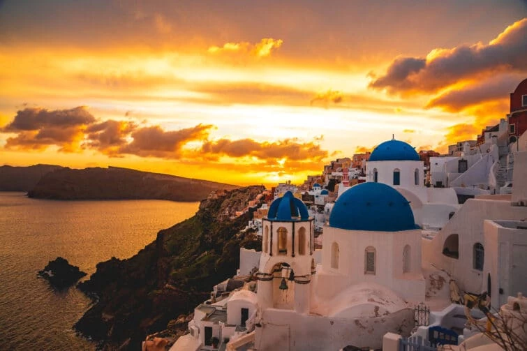 Coucher de soleil à Santorin