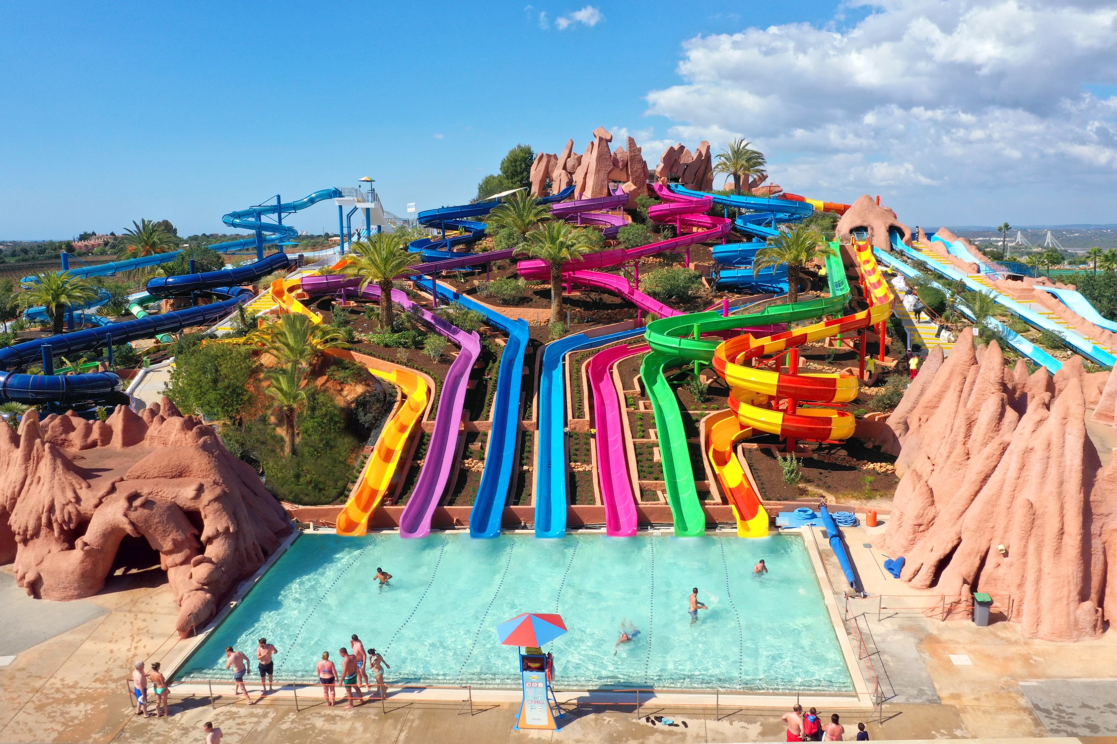Explore water parks and theme parks