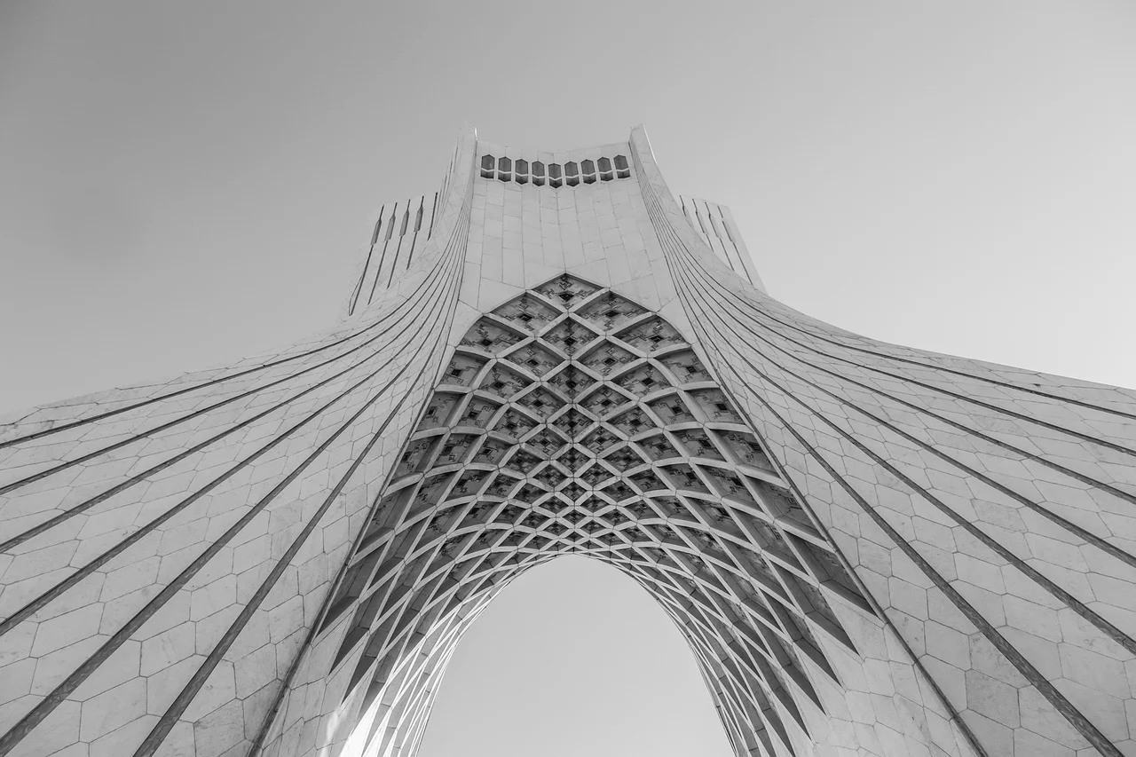 Azadi Tower in Tehran, an emblematic landmark of the Iranian capital where the main exchange offices are located